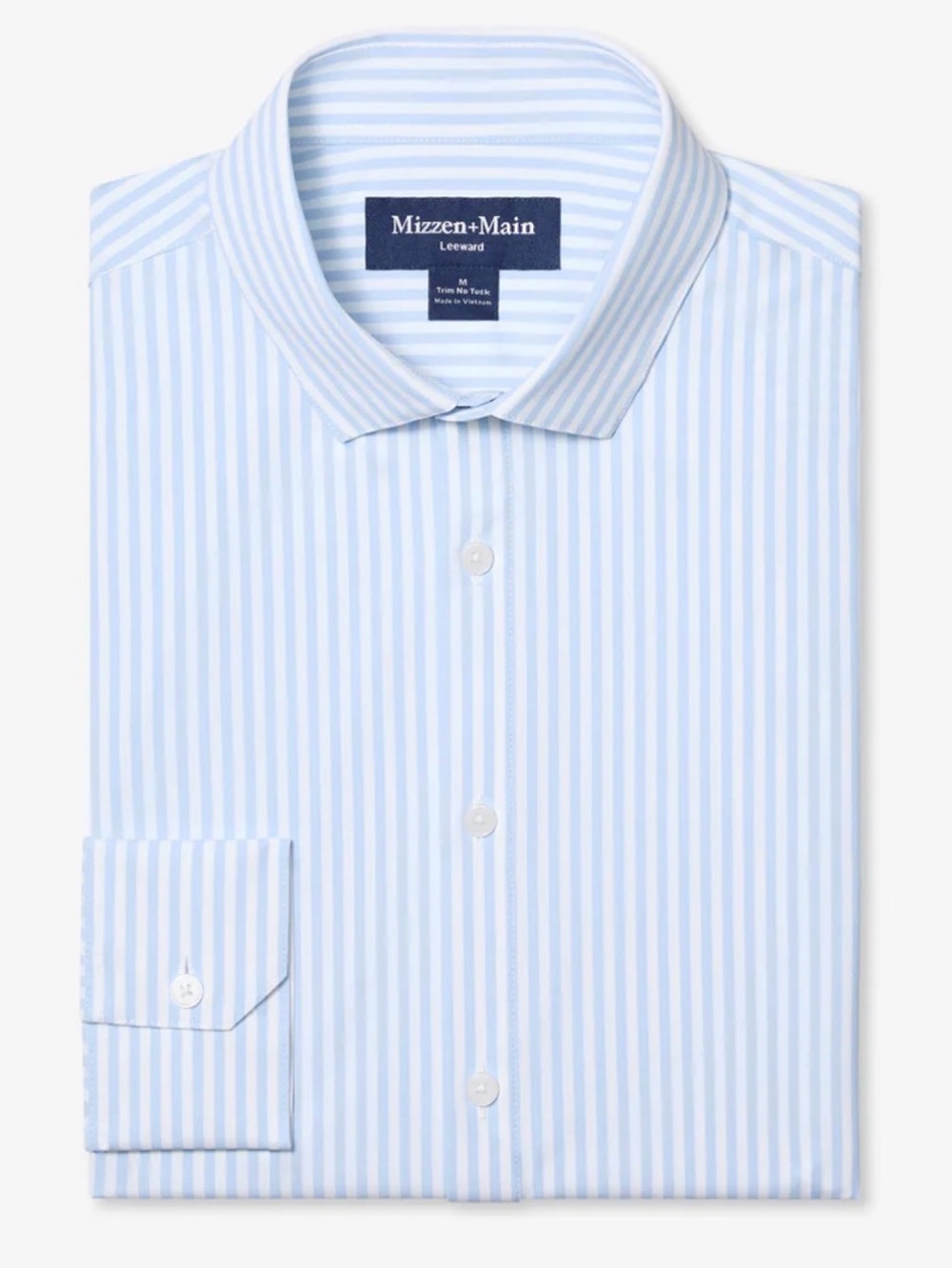 Mizzen Main Leeward Bengal Cloud Blue Stripe No Tuck Dress Shirt